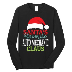 Santas Favorite Xmas Auto Mechanic Christmas Claus Pjs Long Sleeve Shirt