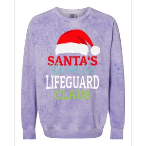 Santa's Favorite Xmas Lifeguard Christmas Claus PJS Colorblast Crewneck Sweatshirt