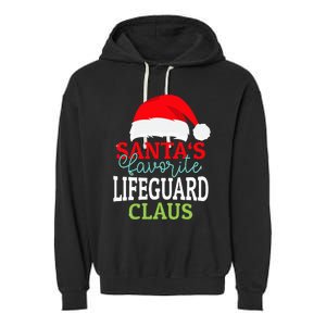 Santa's Favorite Xmas Lifeguard Christmas Claus PJS Garment-Dyed Fleece Hoodie