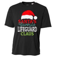 Santa's Favorite Xmas Lifeguard Christmas Claus PJS Cooling Performance Crew T-Shirt