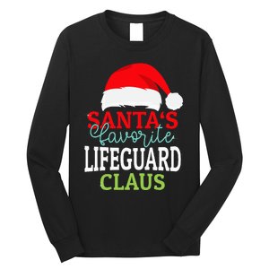 Santa's Favorite Xmas Lifeguard Christmas Claus PJS Long Sleeve Shirt