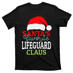 Santa's Favorite Xmas Lifeguard Christmas Claus PJS T-Shirt