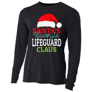 Santa's Favorite Xmas Lifeguard Christmas Claus PJS Cooling Performance Long Sleeve Crew