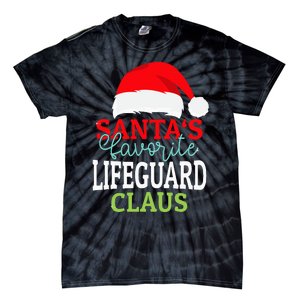 Santa's Favorite Xmas Lifeguard Christmas Claus PJS Tie-Dye T-Shirt