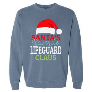 Santa's Favorite Xmas Lifeguard Christmas Claus PJS Garment-Dyed Sweatshirt