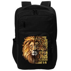 Se Fuerte Y Valiente Spanish Christian Faith Bible Verse Impact Tech Backpack