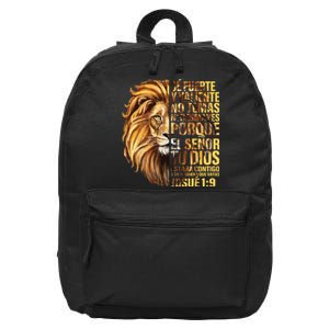 Se Fuerte Y Valiente Spanish Christian Faith Bible Verse 16 in Basic Backpack