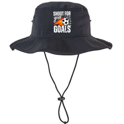 Shoot For Your Goals Soccer Boy Saying Distressed Graphic Legacy Cool Fit Booney Bucket Hat