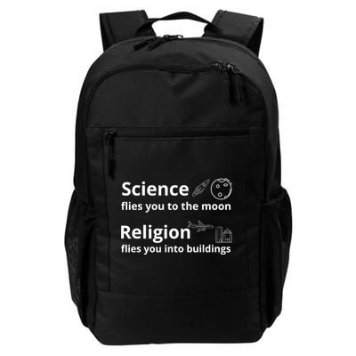 Science Flies You The Moon Religion Flies You Into Buildings Backpack