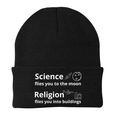Science Flies You The Moon Religion Flies You Into Buildings Beanie