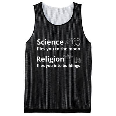 Science Flies You The Moon Religion Flies You Into Buildings Mesh Reversible Basketball Jersey Tank