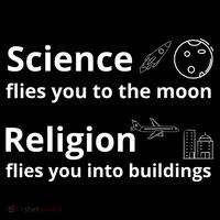 Science Flies You The Moon Religion Flies You Into Buildings Baby Bodysuit