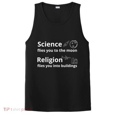 Science Flies You The Moon Religion Flies You Into Buildings PosiCharge Competitor Tank