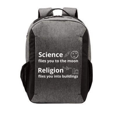 Science Flies You The Moon Religion Flies You Into Buildings Vector Backpack