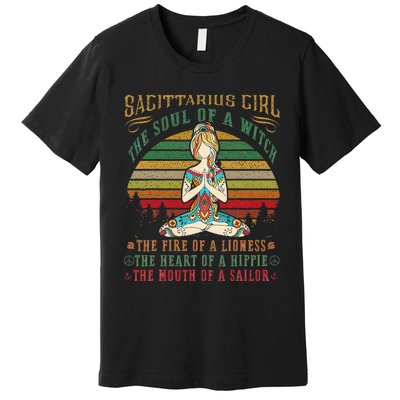 Sagittarius for Yoga Black Wo Birthday Gifts Premium T-Shirt