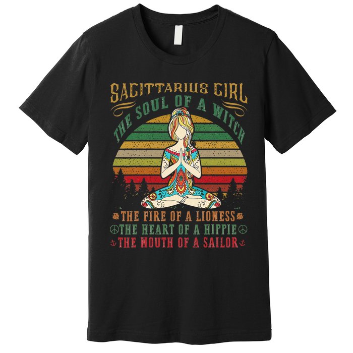 Sagittarius for Yoga Black Wo Birthday Gifts Premium T-Shirt