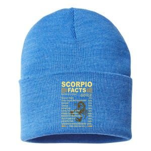 Scorpio Facts Zodiac Funny Scorpio Birthday Gift Tee Meaningful Gift Sustainable Knit Beanie