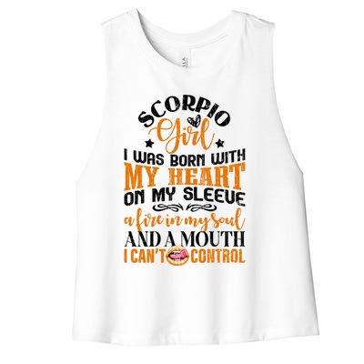 Scorpio Funny Zodiac Sign Graphic Meaningful Gift Women's Racerback Cropped Tank