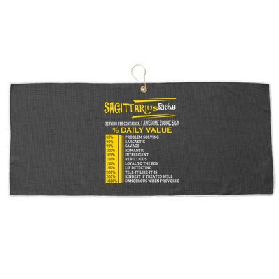 Sagittarius Facts Zodiac Born In November 22 December 21 Gift Large Microfiber Waffle Golf Towel