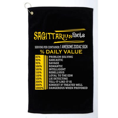 Sagittarius Facts Zodiac Born In November 22 December 21 Gift Platinum Collection Golf Towel