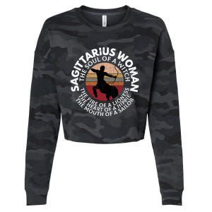 Sagittarius Funny Zodiac Sign Graphic Gift Cropped Pullover Crew