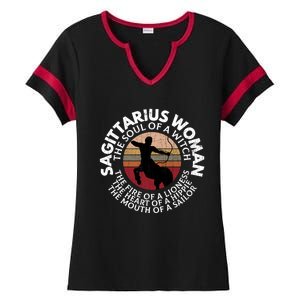 Sagittarius Funny Zodiac Sign Graphic Gift Ladies Halftime Notch Neck Tee