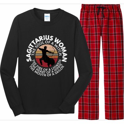 Sagittarius Funny Zodiac Sign Graphic Gift Long Sleeve Pajama Set