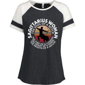 Sagittarius Funny Zodiac Sign Graphic Gift Enza Ladies Jersey Colorblock Tee