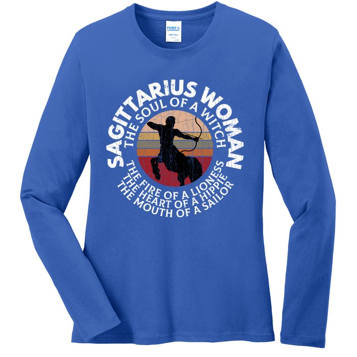 Sagittarius Funny Zodiac Sign Graphic Gift Ladies Long Sleeve Shirt