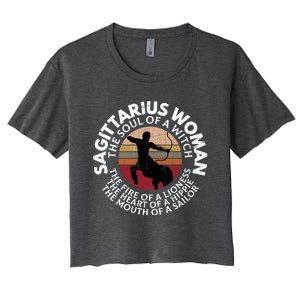 Sagittarius Funny Zodiac Sign Graphic Gift Women's Crop Top Tee