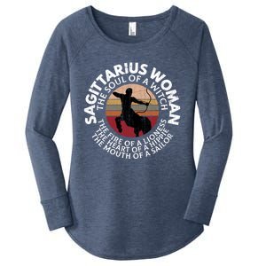 Sagittarius Funny Zodiac Sign Graphic Gift Women's Perfect Tri Tunic Long Sleeve Shirt