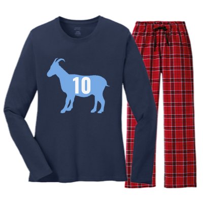 Soccer Goat 10 Argentina Women's Long Sleeve Flannel Pajama Set 