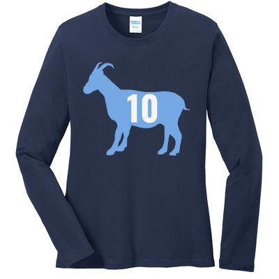 Soccer Goat 10 Argentina Ladies Long Sleeve Shirt