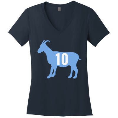 Soccer Goat 10 Argentina Women's V-Neck T-Shirt