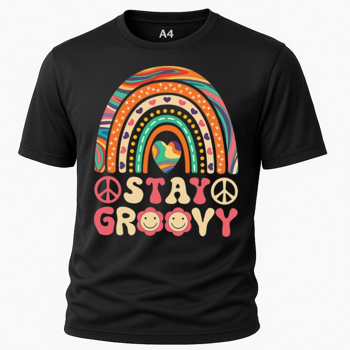 Stay Groovy 60s Outfit 70s Theme Costume Cute Rainbow Hippie Cooling Performance Crew T-Shirt