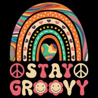 Stay Groovy 60s Outfit 70s Theme Costume Cute Rainbow Hippie Cooling Performance Crew T-Shirt