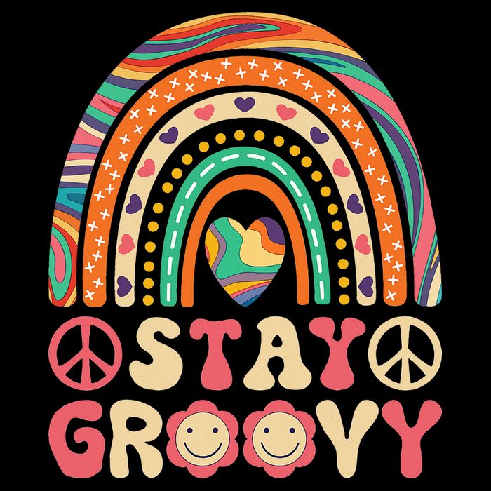 Stay Groovy 60s Outfit 70s Theme Costume Cute Rainbow Hippie Cooling Performance Crew T-Shirt