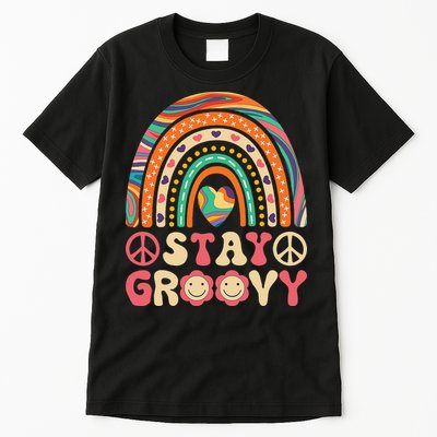 Stay Groovy 60s Outfit 70s Theme Costume Cute Rainbow Hippie Tall T-Shirt