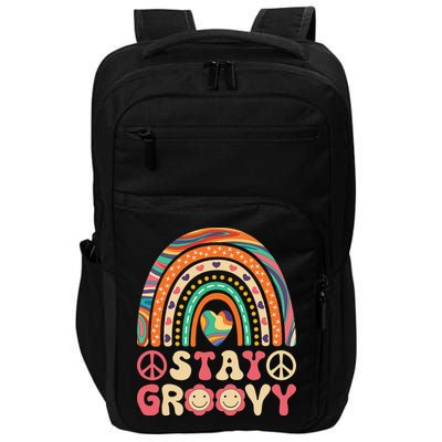 Stay Groovy 60s Outfit 70s Theme Costume Cute Rainbow Hippie Impact Tech Backpack