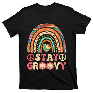 Stay Groovy 60s Outfit 70s Theme Costume Cute Rainbow Hippie T-Shirt