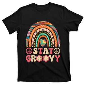 Stay Groovy 60s Outfit 70s Theme Costume Cute Rainbow Hippie T-Shirt