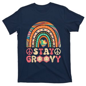 Stay Groovy 60s Outfit 70s Theme Costume Cute Rainbow Hippie T-Shirt