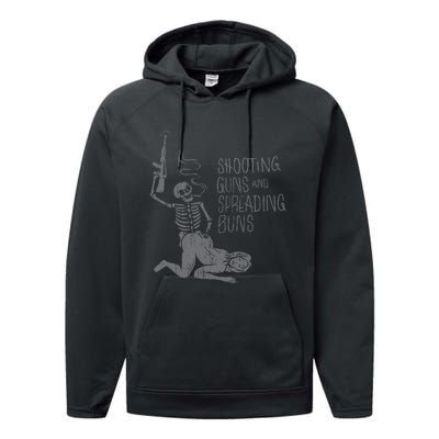 Shooting Guns And Spreading Buns Tees Performance Fleece Hoodie