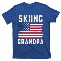 Skiing Grandpa American Flag July 4th Gift T-Shirt