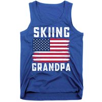 Skiing Grandpa American Flag July 4th Gift Tank Top