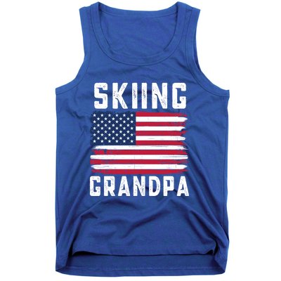 Skiing Grandpa American Flag July 4th Gift Tank Top