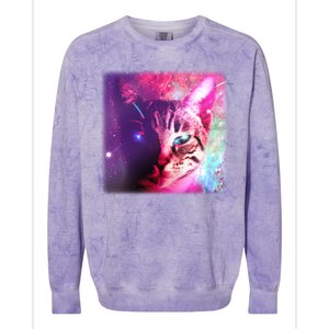 Spacy Galaxy Alien Cat Colorblast Crewneck Sweatshirt