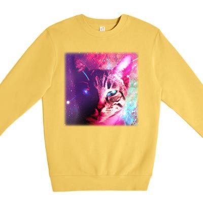 Spacy Galaxy Alien Cat Premium Crewneck Sweatshirt