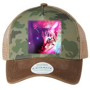 Spacy Galaxy Alien Cat Legacy Tie Dye Trucker Hat