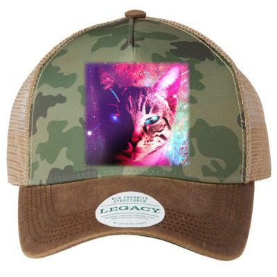 Spacy Galaxy Alien Cat Legacy Tie Dye Trucker Hat